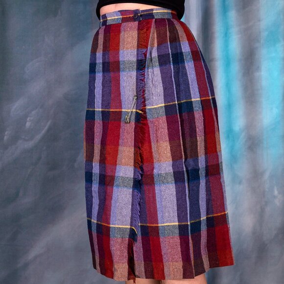 Vintage 60's SEARS BazaarPlaid Skirt - Picture 3 of 10